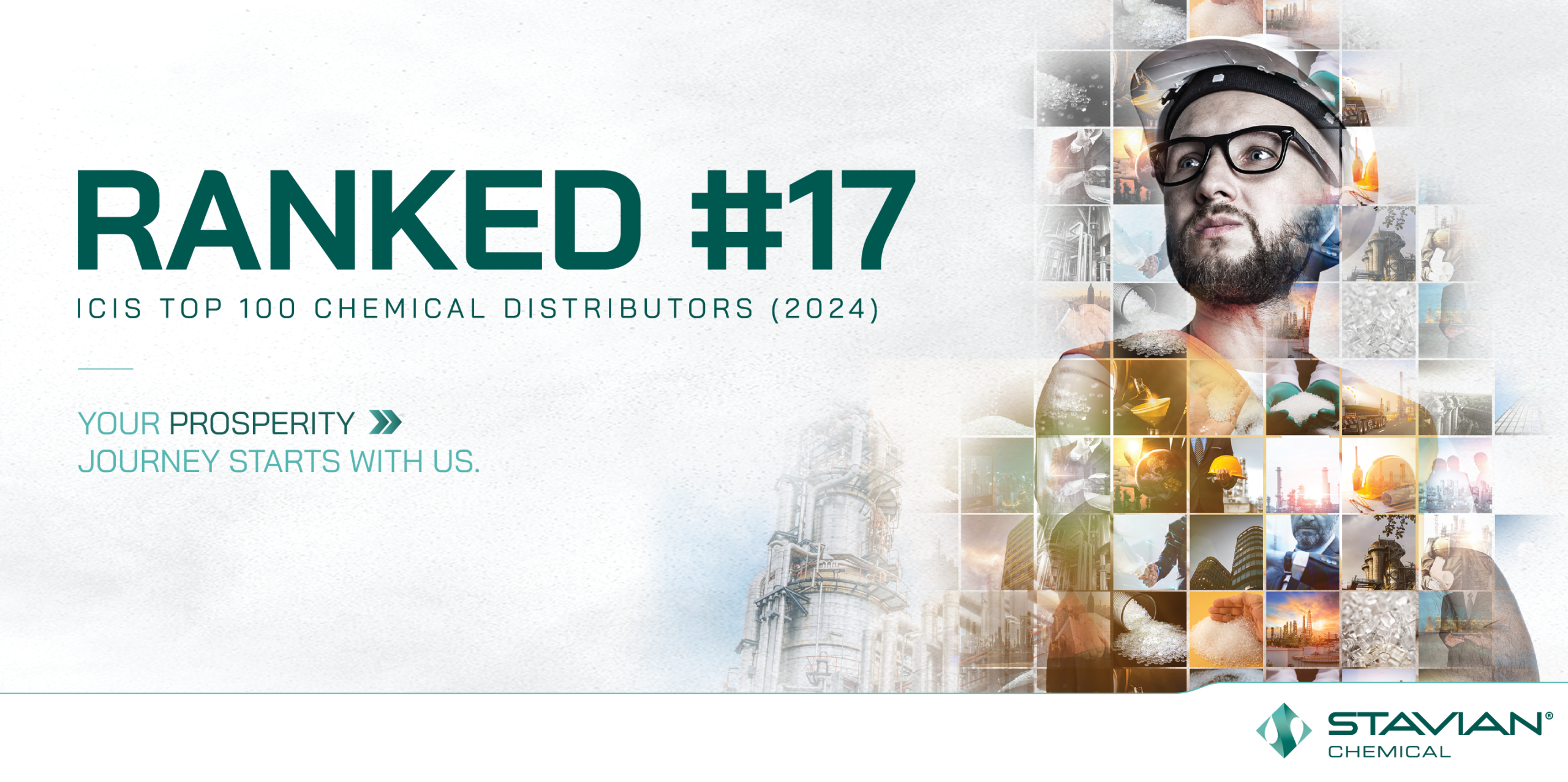 Stavian Chemical climbing to 17th place on the ICIS 2024 TOP 100 largest Global Chemical Distributors.